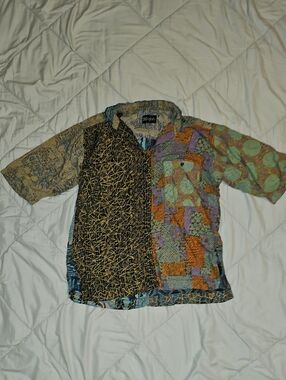 Misfits Top Mixed Print Pullover Top Hippie Multicolored Persian Design
